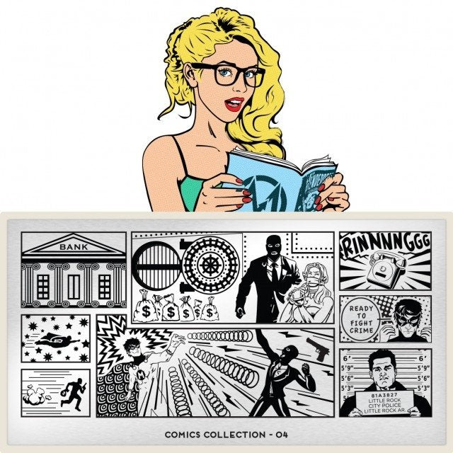 Plaque de Stamping Comics 4 - NailArtBoutique