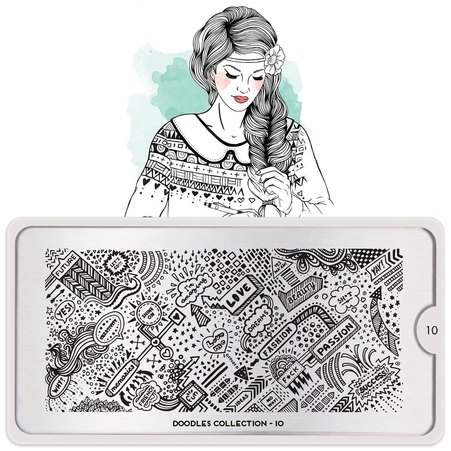 Plaque de Stamping Doodles 10 - NailArtBoutique