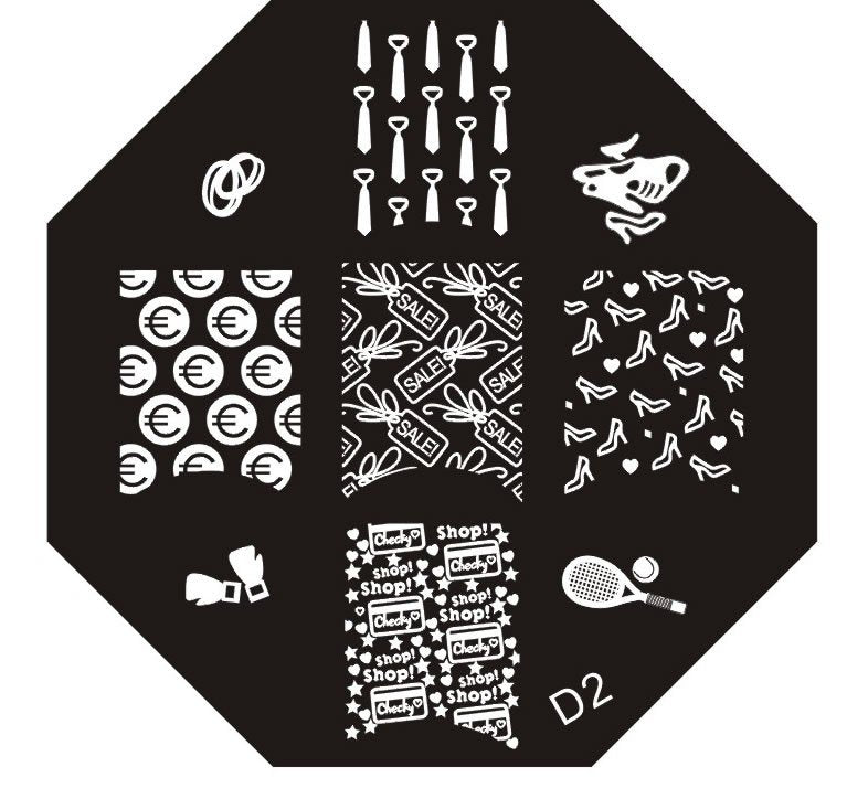 Plaque de Stamping D2 - NailArtBoutique