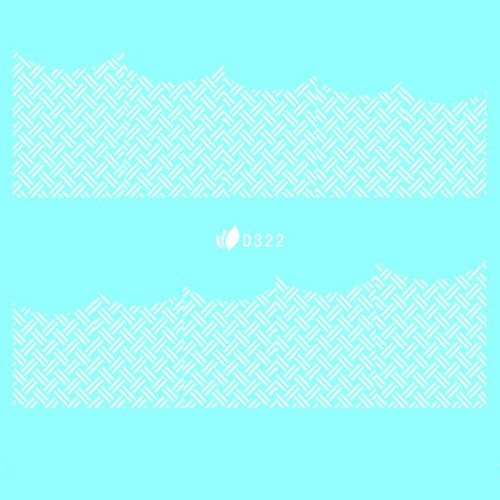 Autocollant Ongle Water Decal Motif Tressé blanc 322 - NailArtBoutique