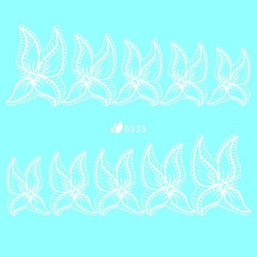 Autocollant Ongle Water Decal Motif Fleur blanc 335 - NailArtBoutique