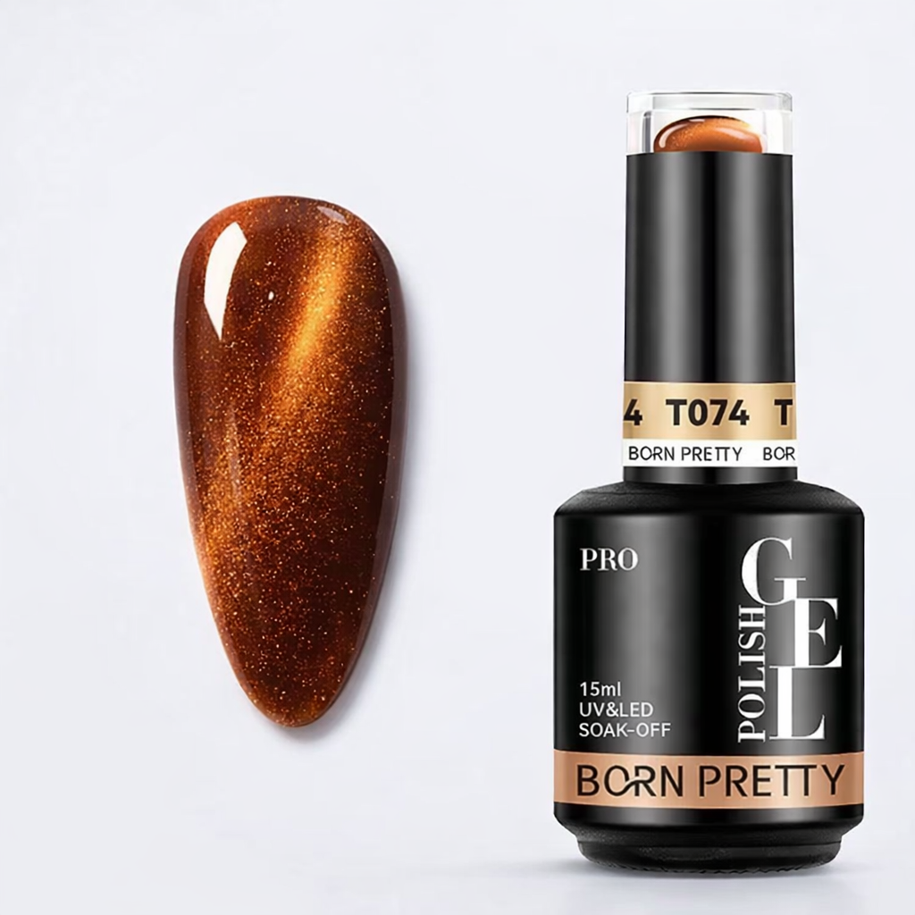Gel Magnétique Cat Eye 15ml Effet Cuivré Ambré, TPO & HEMA free - Born Pretty