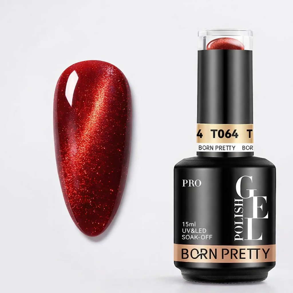Gel Magnétique Cat Eye 15ml Effet Rouge Étincelant, TPO & HEMA free - Born Pretty