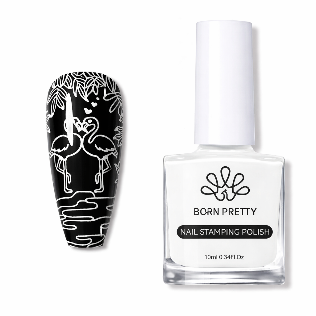 Vernis Stamping Nail Art Blanc  Haute Pigmentation - Born Pretty