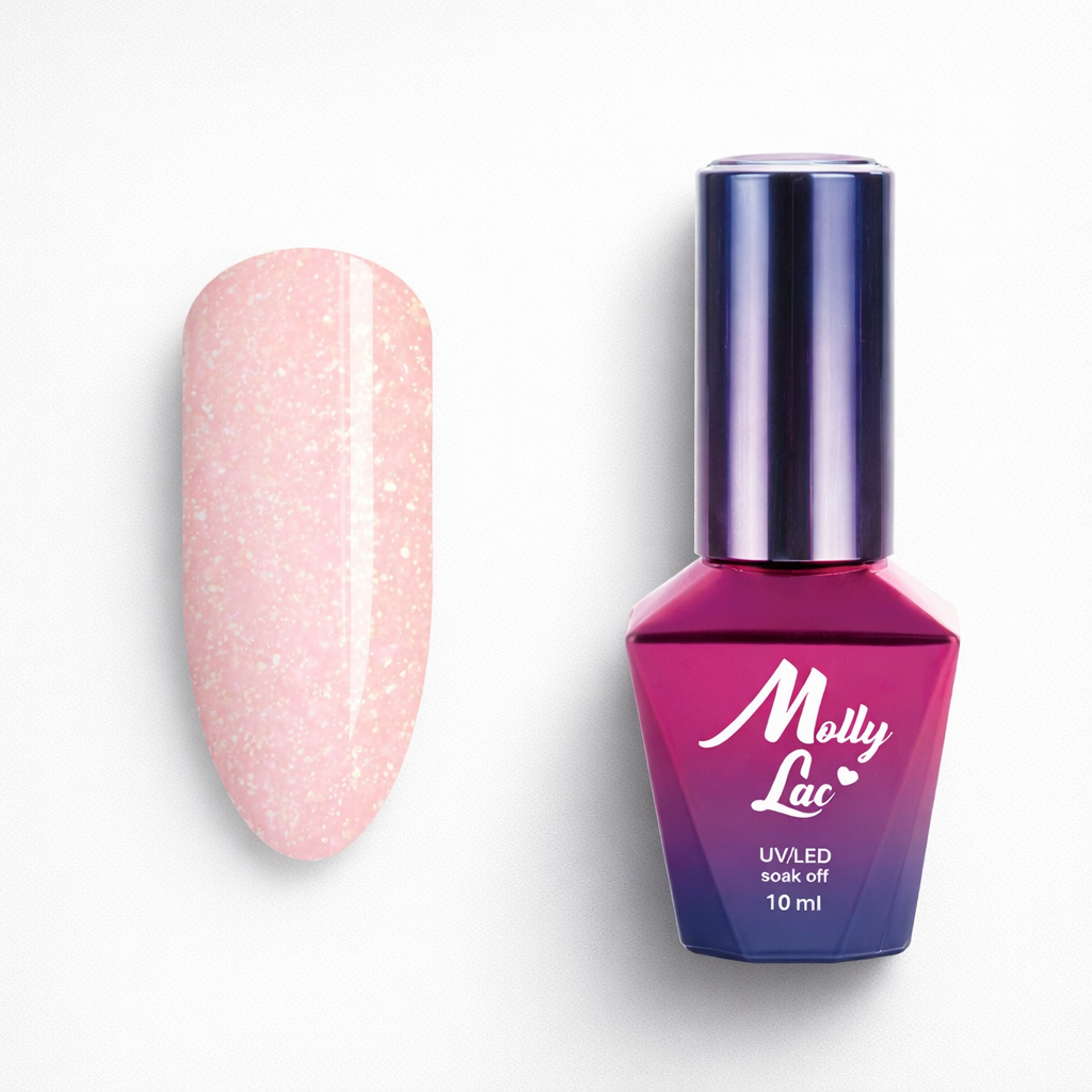 Vernis Semi Permanent Molly Lac 501-10ml (rose nude avec des particules dorées)