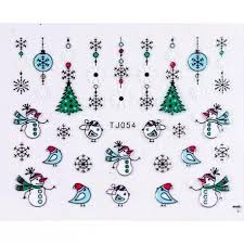 Sticker Ongle Fleur de Noël et Père Noël  TJ OR54