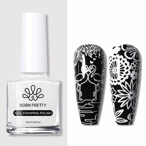 Vernis Stamping Nail Art Blanc  Haute Pigmentation - Born Pretty - NailArtBoutique