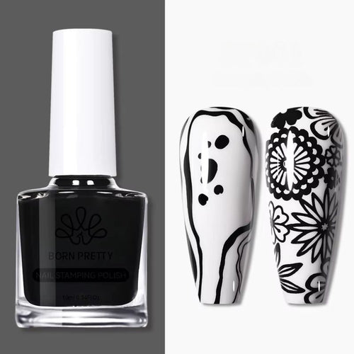 Vernis Stamping Nail Art Noir  Haute Pigmentation - Born Pretty - NailArtBoutique