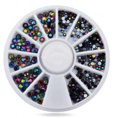 Carroussel de Strass Crystal Noir pour Ongles