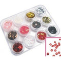 Coffret de 12 pots de Spangles Ronds pour Ongles - NailArtBoutique