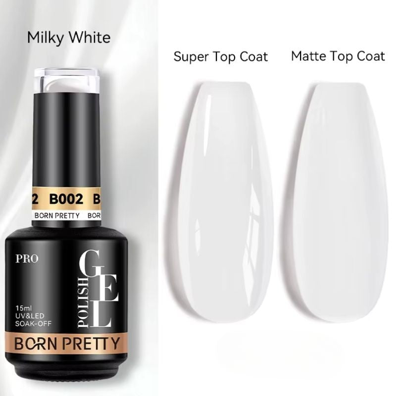 Gel Constructeur Blanc Lait 15ml - Born Pretty – Auto-nivelant, couvrance douce, sans HEMA