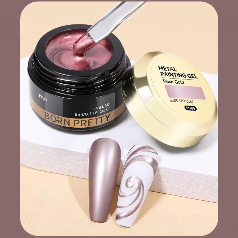 Gel Métallique Or Rose 5ml – Born Pretty