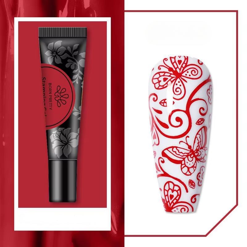 Gel Stamping Nail Art Rouge - Born Pretty
