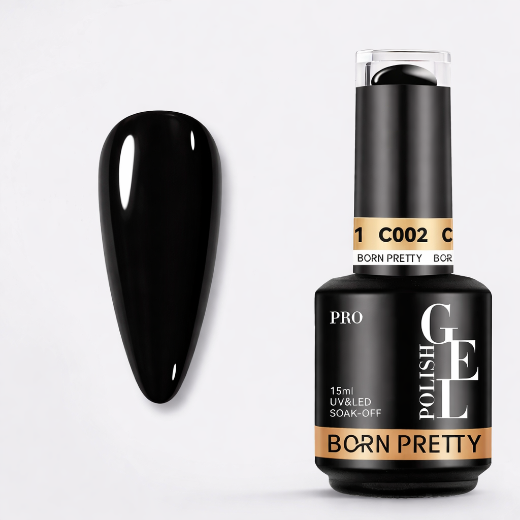 Vernis Gel Noir  TPO & HEMA Free – Finition Brillante 15 ml - Born Pretty