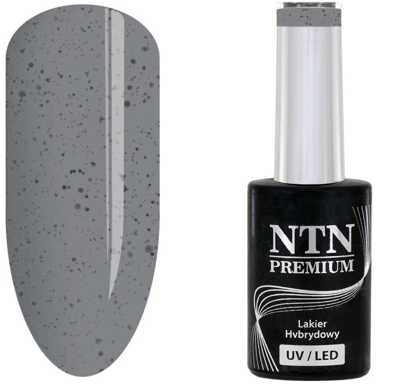 Vernis Semi Permanent Gris foncé pailleté - NTN premium 197