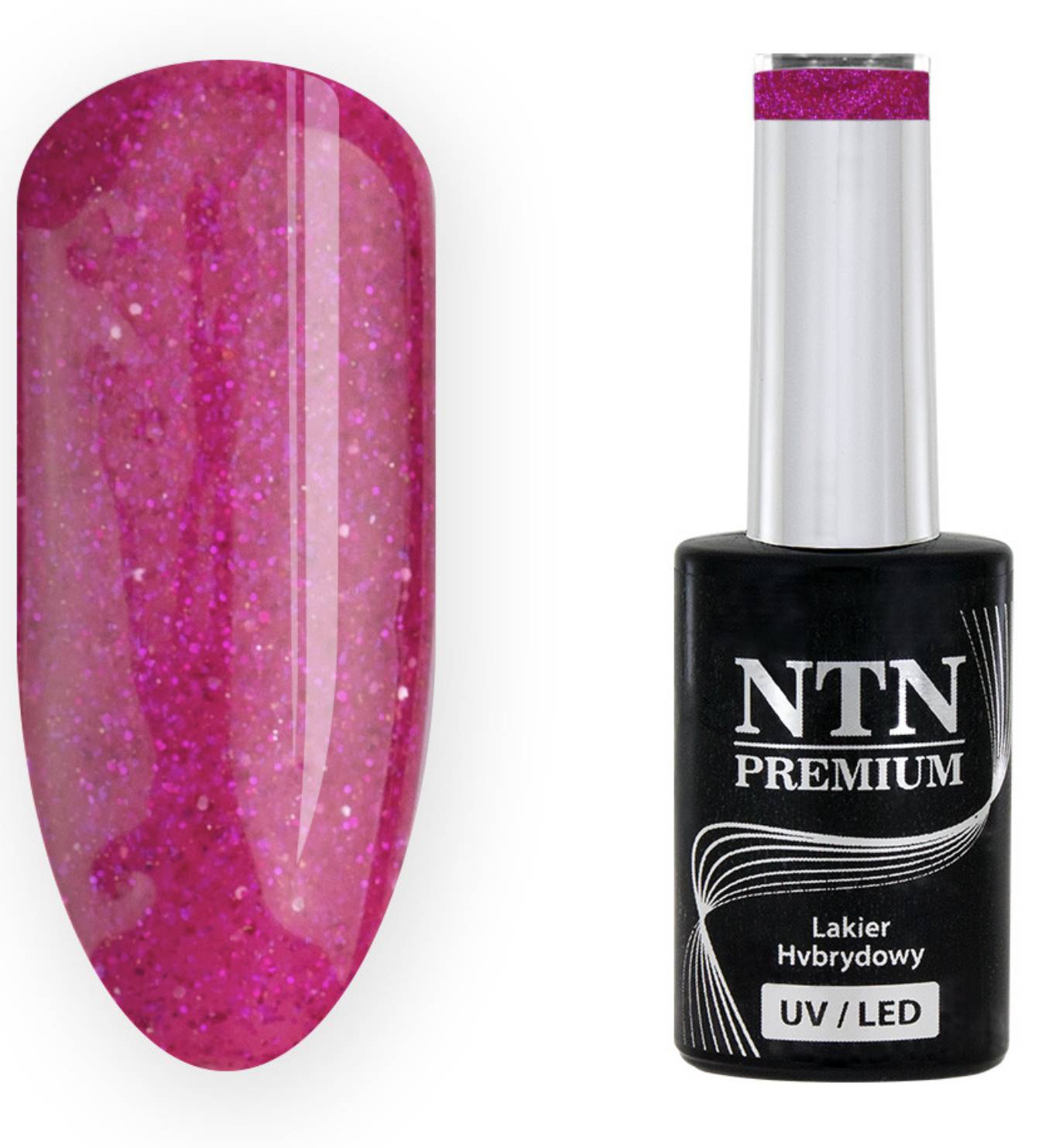 Vernis Semi Permanent Rose Fuchsia Pailleté - NTN premium 205