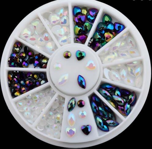 Perles Taillées Noir et Blanc pour Ongles
