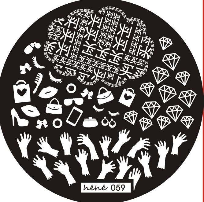 Plaque de Stamping Héhé 59 - NailArtBoutique