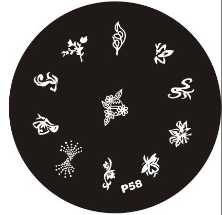 Plaque de Stamping P58 - NailArtBoutique