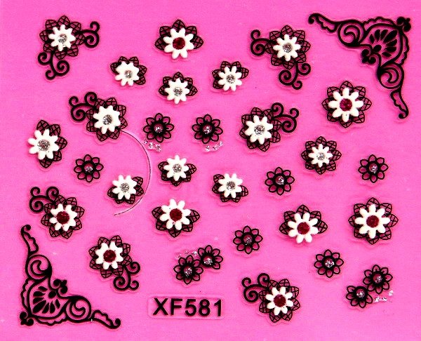 Sticker Ongle Modif Fleur Dentelle 3D 581