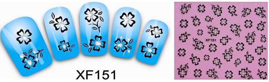 Sticker Ongles Fleurs 3D XF 151