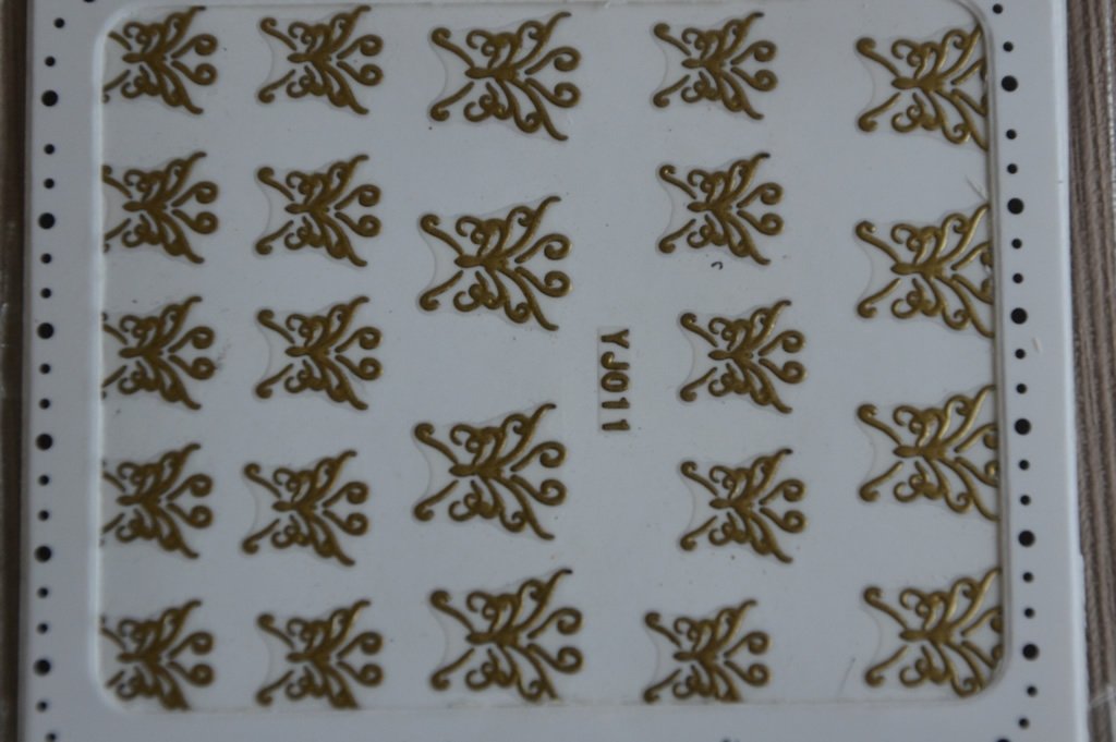 Sticker Ongle Motif Papillon Or / Doré 11