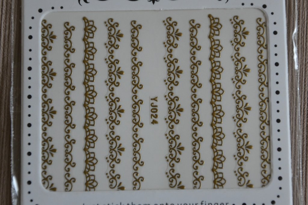 Sticker Ongle Motif Dentelle Or / D doré 24