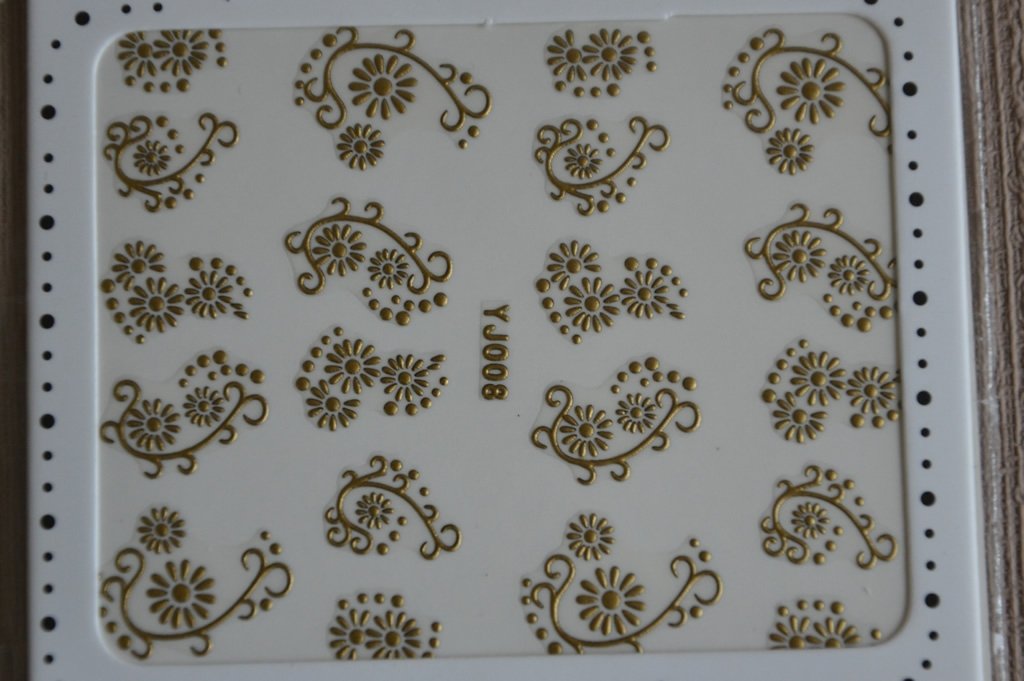 Sticker Ongle Motif Fleur Or / Doré 8