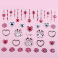 Sticker Ongles Coeur & Cygnes Love Argent 104 - NailArtBoutique