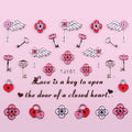 Sticker Ongles Clé & Cadenas Love Argent 107 - NailArtBoutique