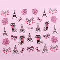 Sticker Ongle Paris & Tour Eiffel Love argent 92 - NailArtBoutique