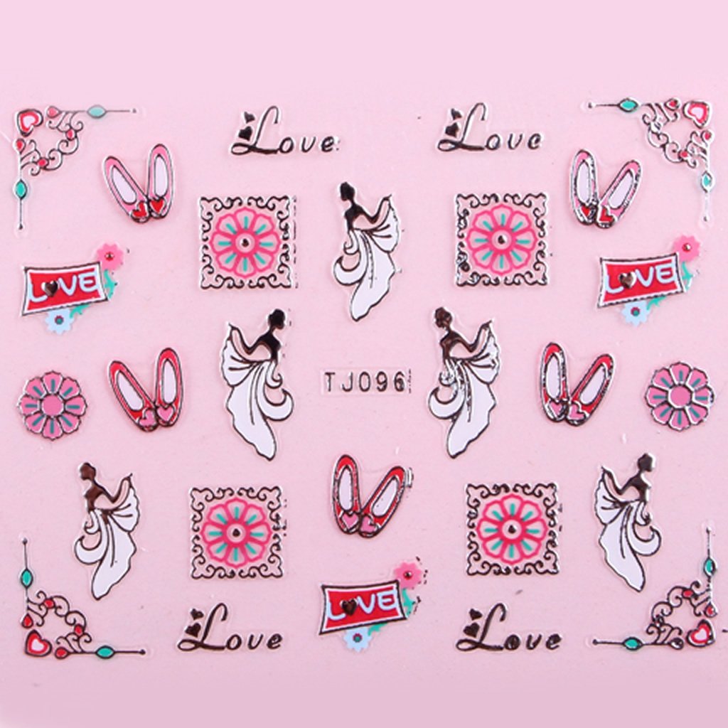Sticker Ongles Déco Amour & Love Argent 96