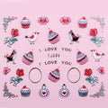 Sticker Ongle Cupcakes Rose Love Argent 99 - NailArtBoutique