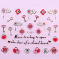 Sticker Ongles Clé & Cadenas Love Or 107 - NailArtBoutique