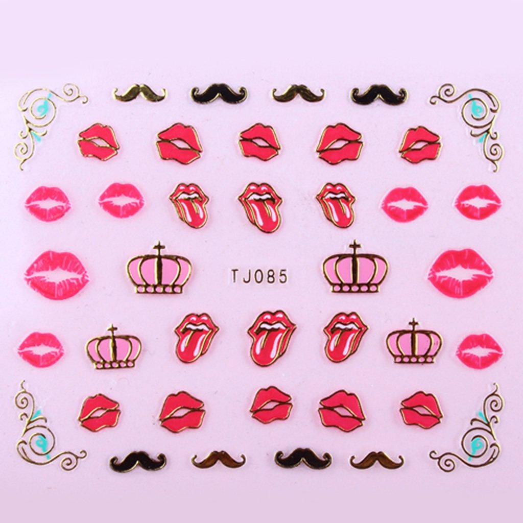 Sticker Ongles bouche Love Or 85