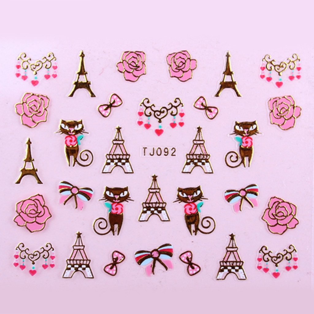 Sticker Ongle Paris & Tour Eiffel Love Or 92