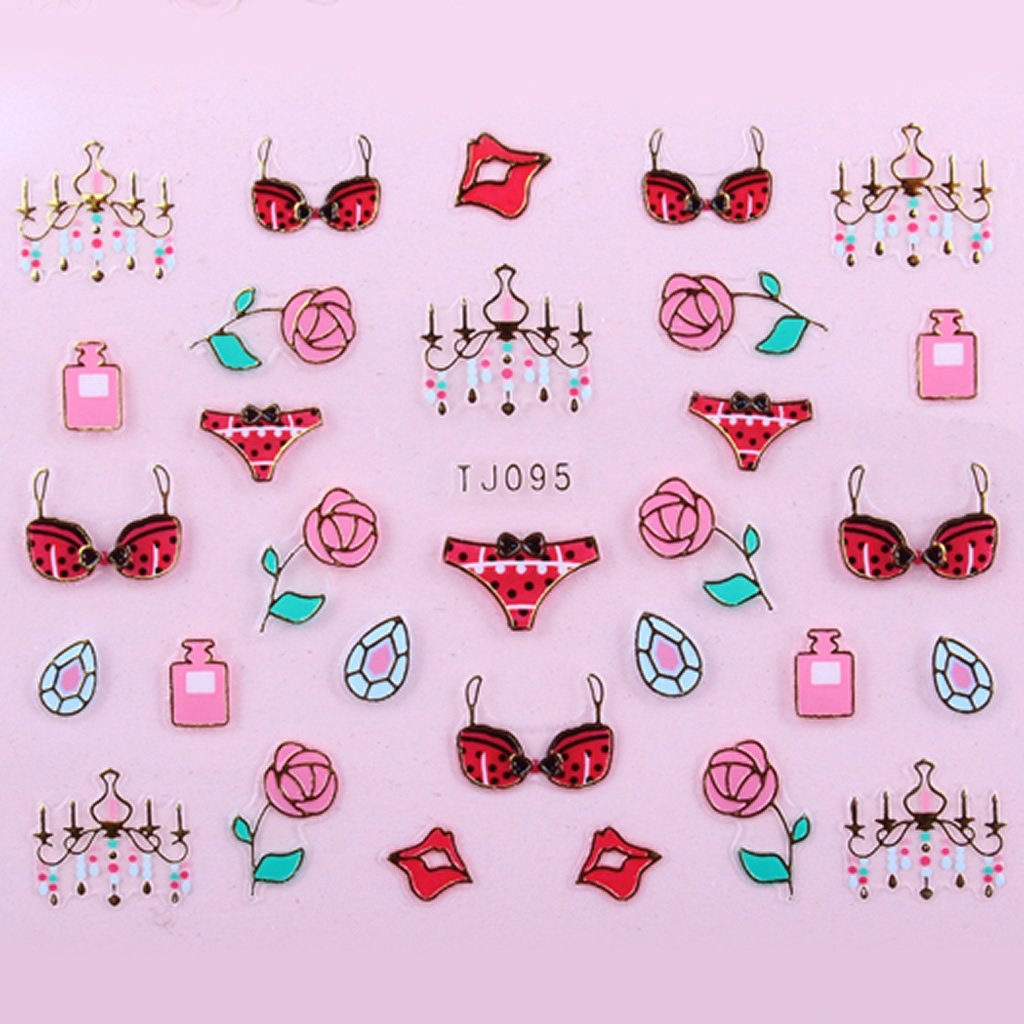 Sticker Ongle Motif Lingerie & Séduction Love Or 95