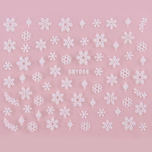 Sticker Ongle Flocons de différentes Formes & Noël SMY56
