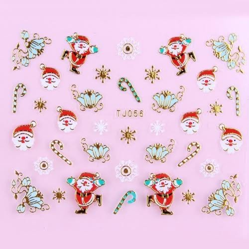 Sticker Ongle Fleur de Noël et Père Noël  TJ OR56