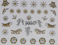 Sticker Ongles Ange & Traineau de Noël (Or & Argent) YJ 50 - NailArtBoutique