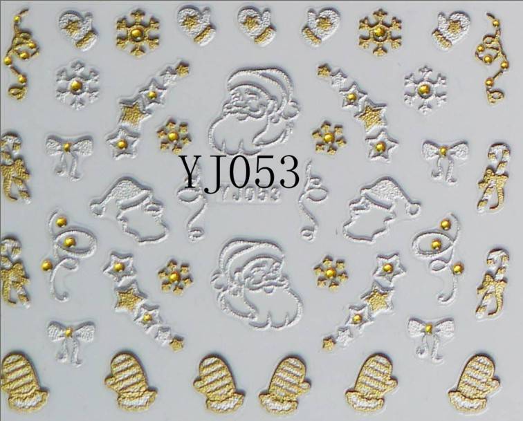 Sticker Ongle Déco de Noël (Or & Argent) YJ 53