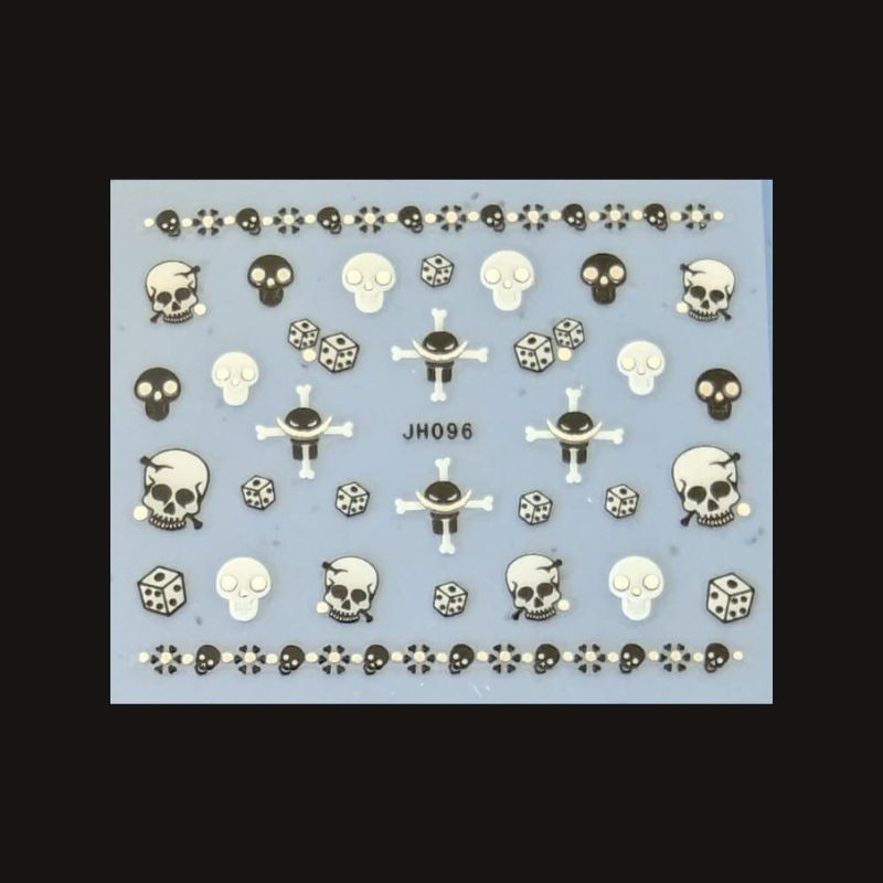 Sticker Ongles Halloween Argenté Barbe Blanche – TH096