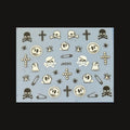 Sticker Ongles Halloween Argenté Crânes – TH093 - NailArtBoutique