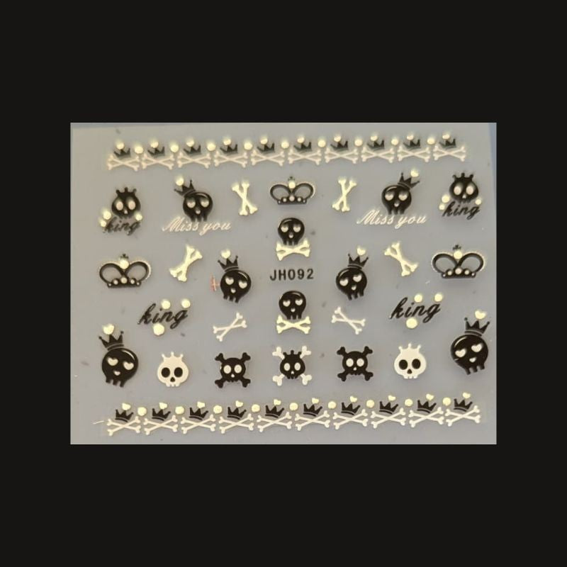 Sticker Ongles Halloween Argenté King – TH092