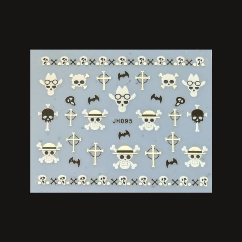 Sticker Ongles Halloween Argenté One Piece – TH095