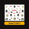 Sticker Ongles Halloween Doré Araignées – TJ211 - NailArtBoutique