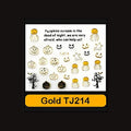 Sticker Ongles Halloween Doré Citrouilles – TJ214 - NailArtBoutique
