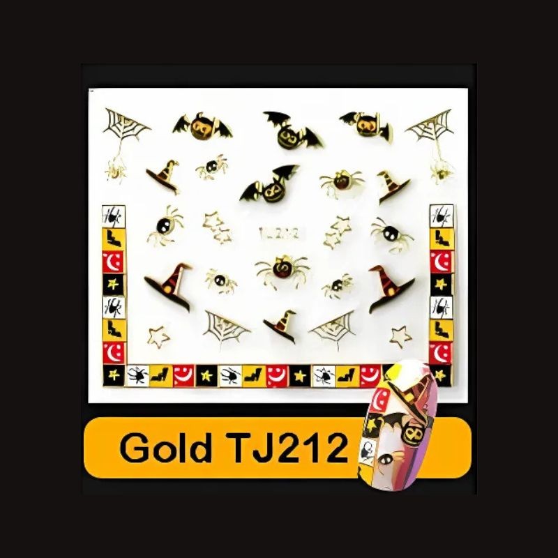 Sticker Ongles Halloween Doré – TJ212