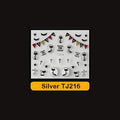 Sticker Ongles Halloween en Argent Crânes – TJ216 - NailArtBoutique