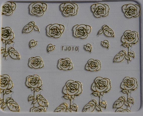 Stickers Ongles Petite Rose Doré / Or 10